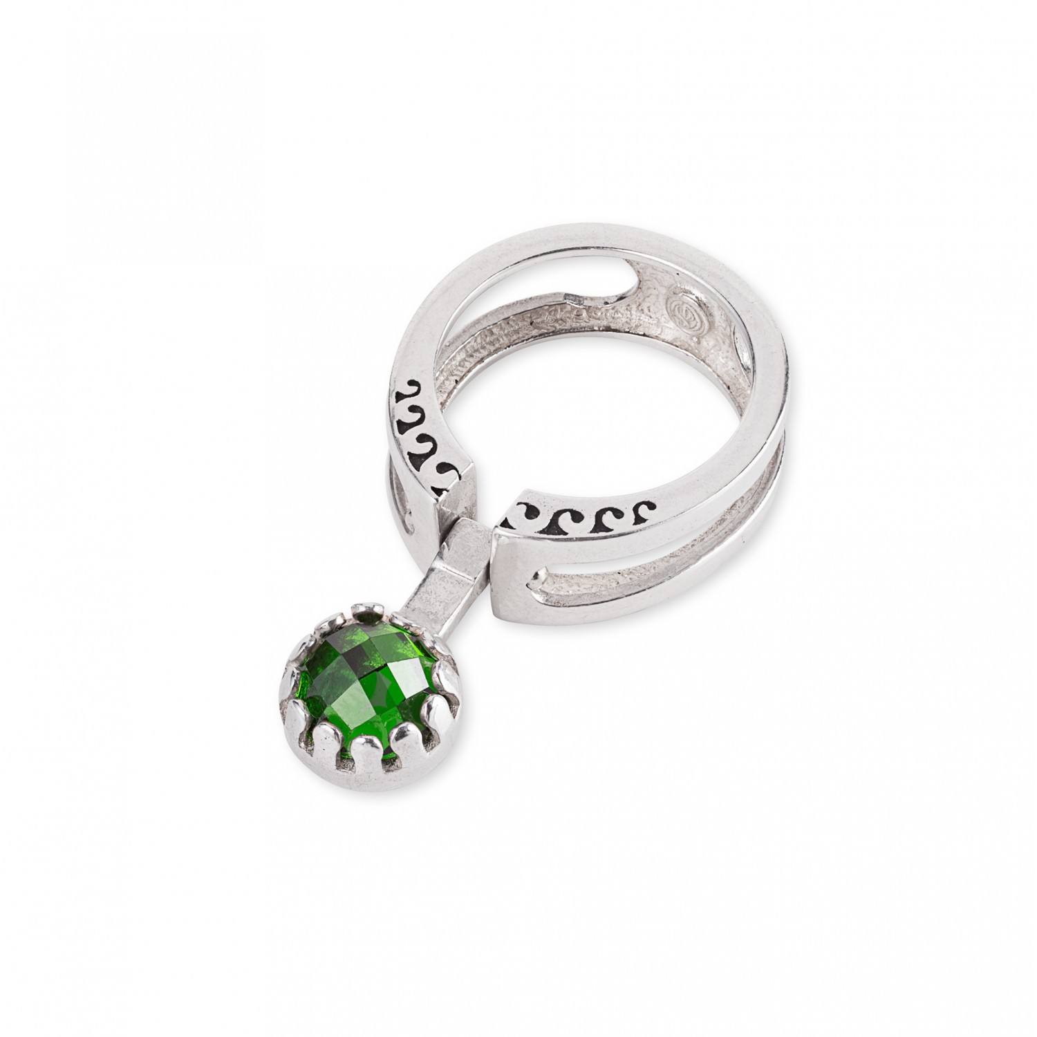 Ciondolo Anello Con Morsetto In Acciaio Inox - Pendente Sospensione Per Collane, Argento